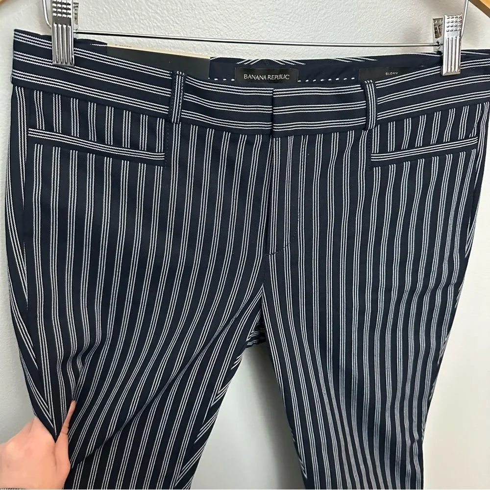 Banana Republic Sloan Skinny-Fit Stripe Pants NWT Size 6 Office Sophisticated